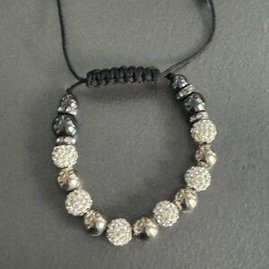 Elegant Black and Silver Beaded Bracelet